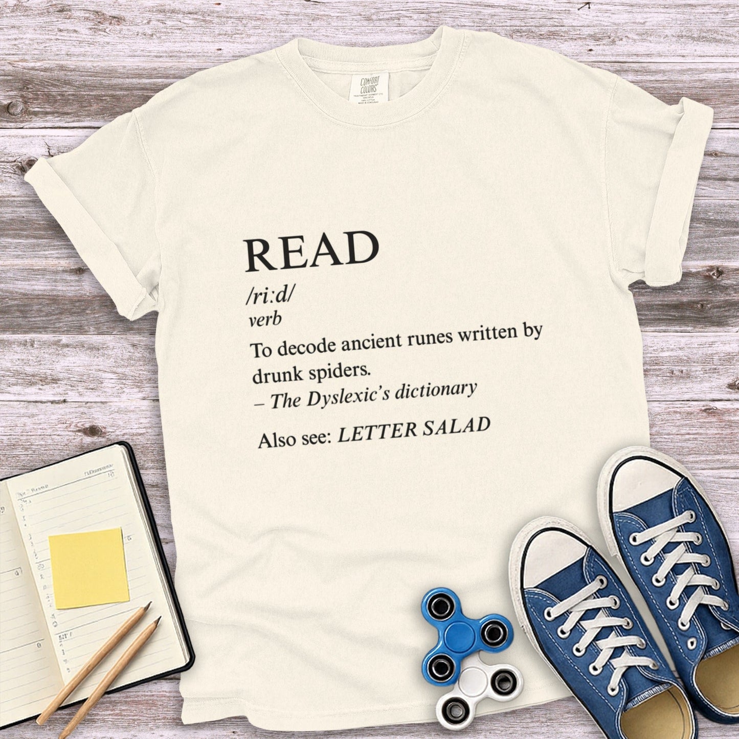 Humorous Dyslexia Inspired Read Definition T-shirt product