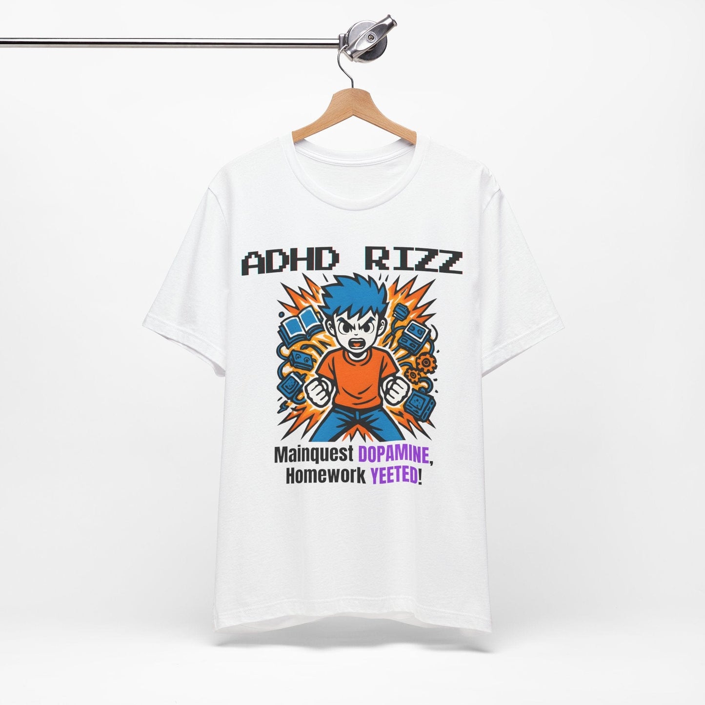 ADHD RIZZ Mainquest DOPAMINE Homework Yeeted Orange | ADHD Tee