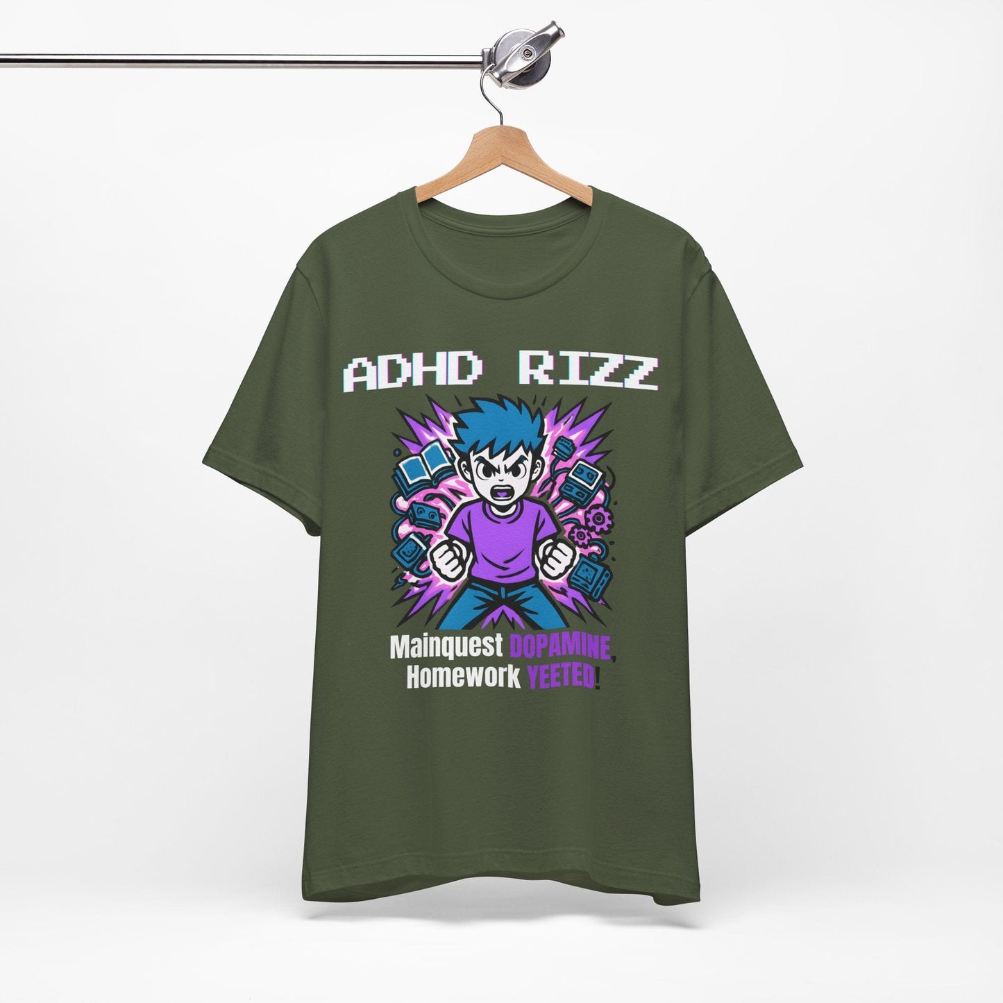 ADHD RIZZ Mainquest DOPAMINE Homework Yeeted Boy Purple | ADHD Tee