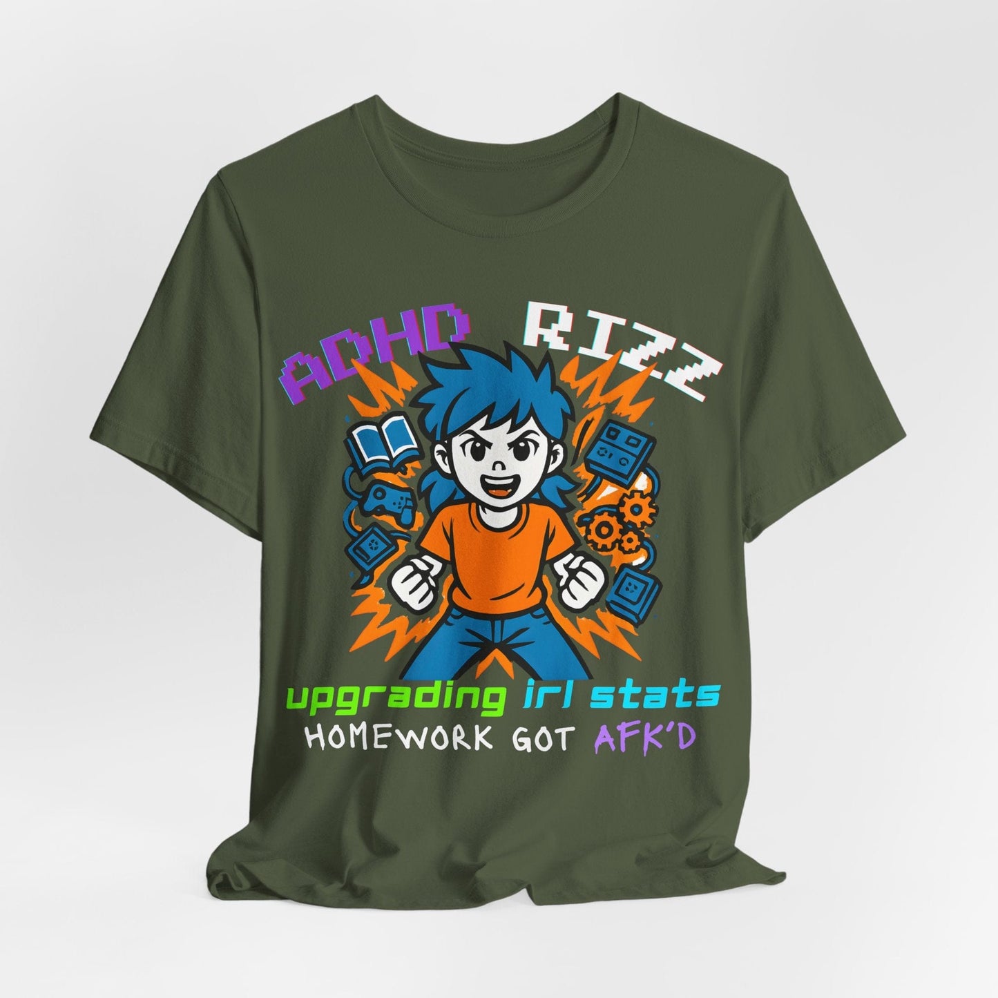 ADHD RIZZ Upgrading IRL STATS Homework Got AFKd Girl | ADHD Tee