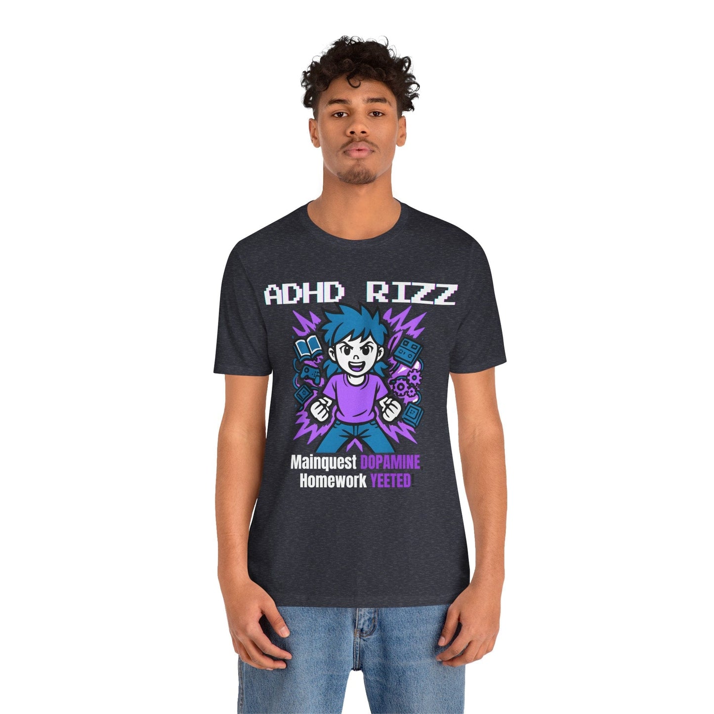 ADHD RIZZ Mainquest DOPAMINE Homework Yeeted Girl Purple | ADHD Tee