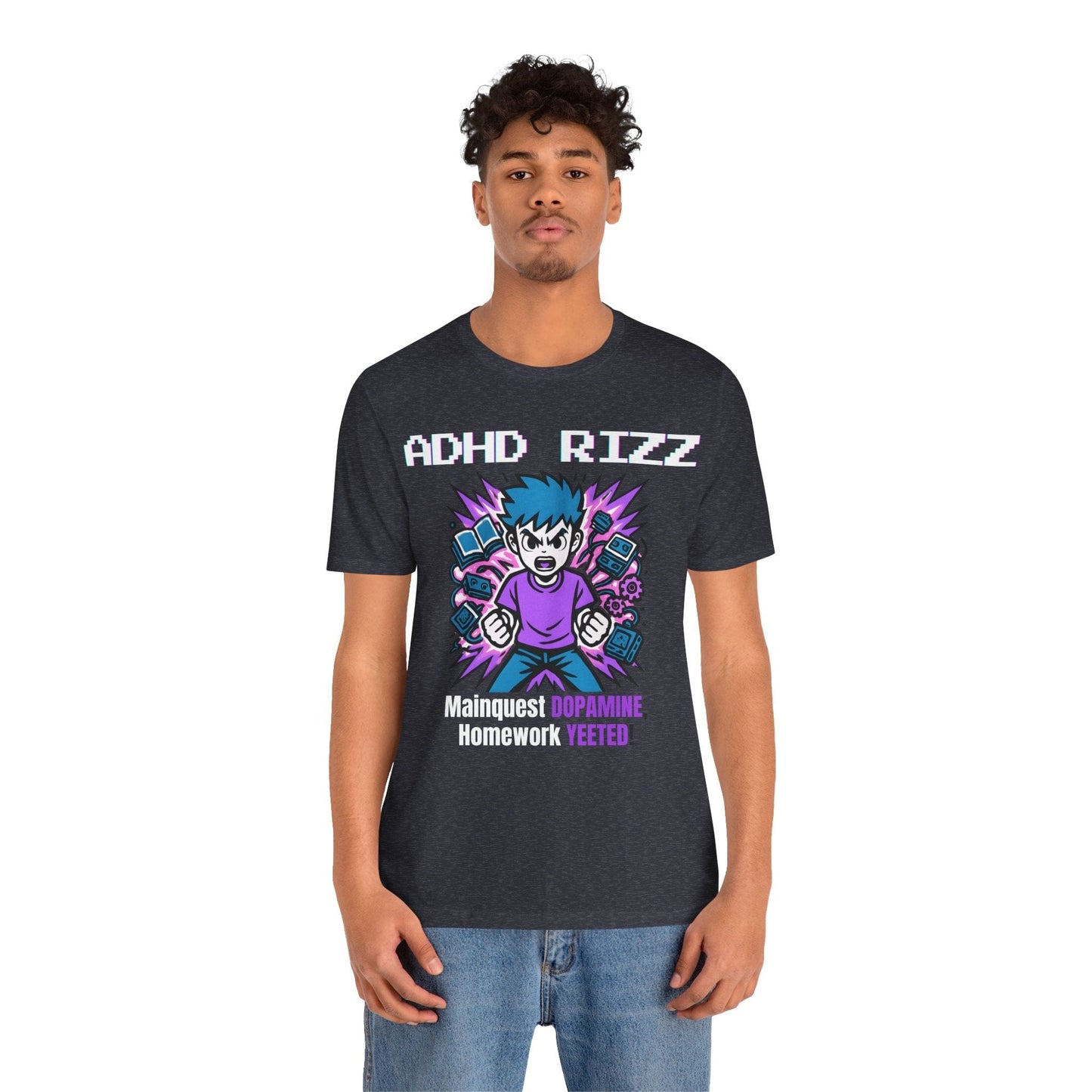 ADHD RIZZ Mainquest DOPAMINE Homework Yeeted Boy Purple | ADHD Tee