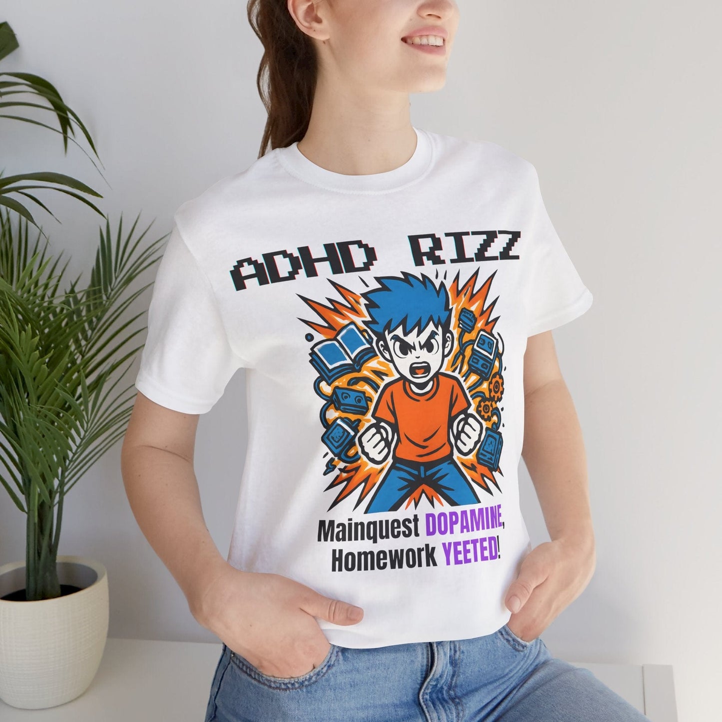 ADHD RIZZ Mainquest DOPAMINE Homework Yeeted Orange | ADHD Tee
