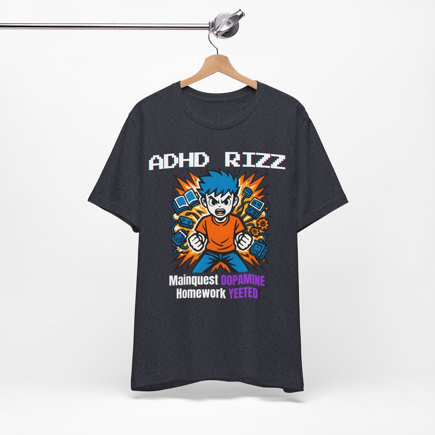 ADHD RIZZ Mainquest DOPAMINE Homework Yeeted Orange | ADHD Tee