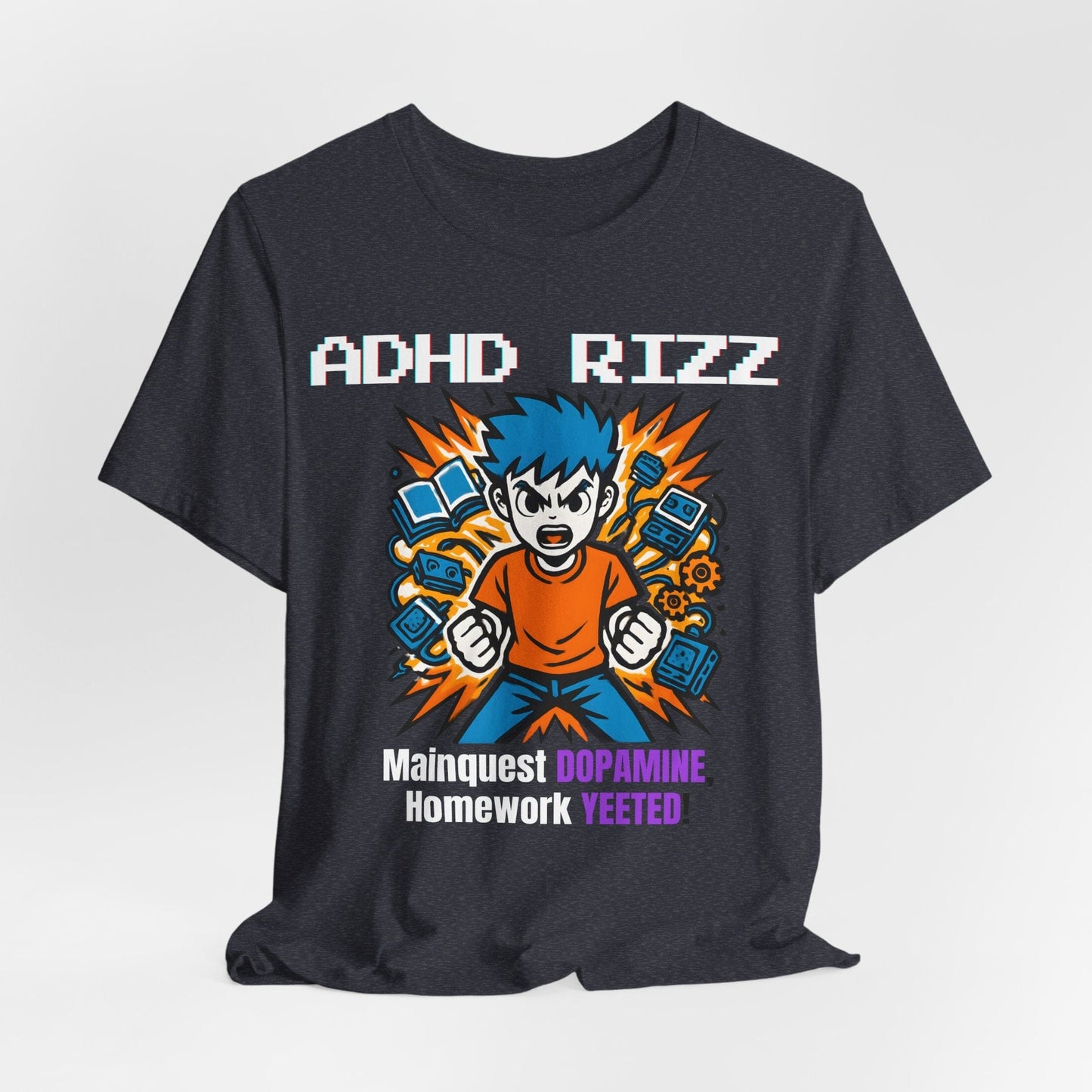 ADHD RIZZ Mainquest DOPAMINE Homework Yeeted Orange | ADHD Tee