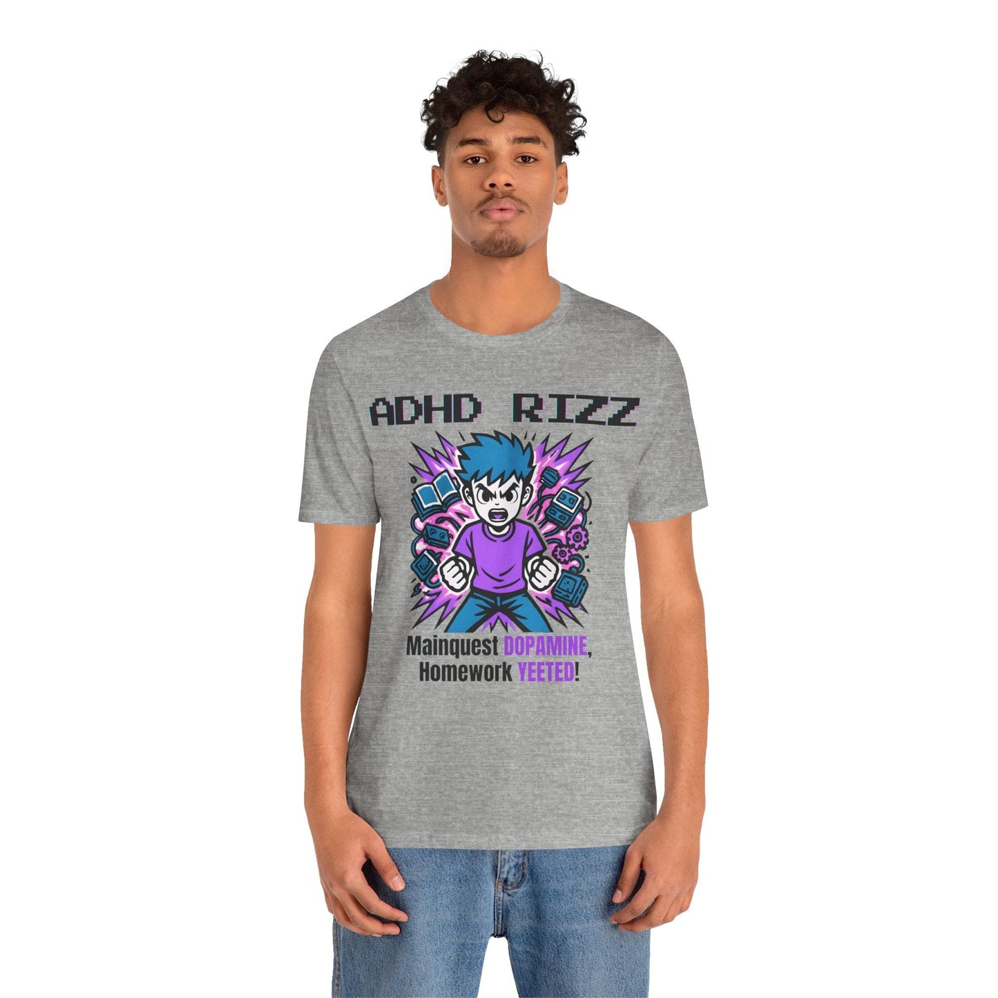ADHD RIZZ Mainquest DOPAMINE Homework Yeeted Boy Purple | ADHD Tee