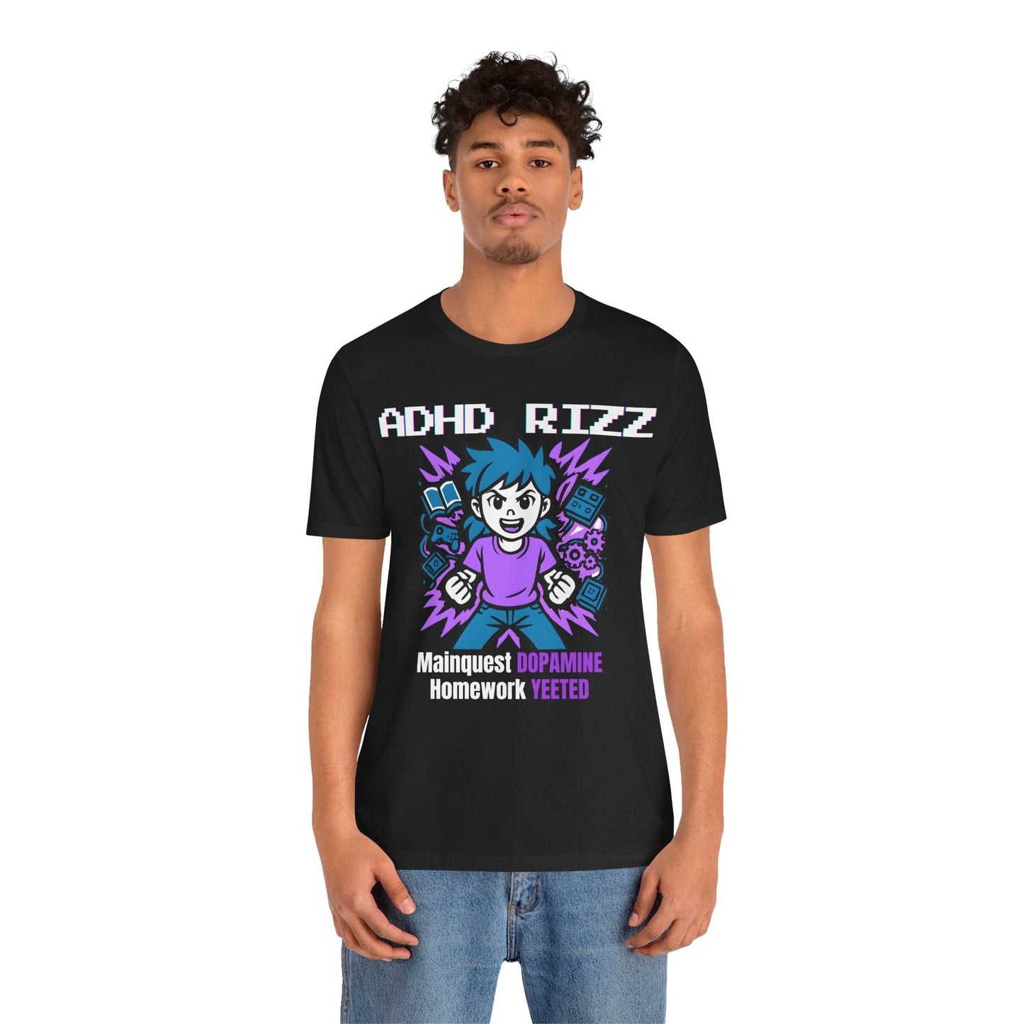 ADHD RIZZ Mainquest DOPAMINE Homework Yeeted Girl Purple | ADHD Tee