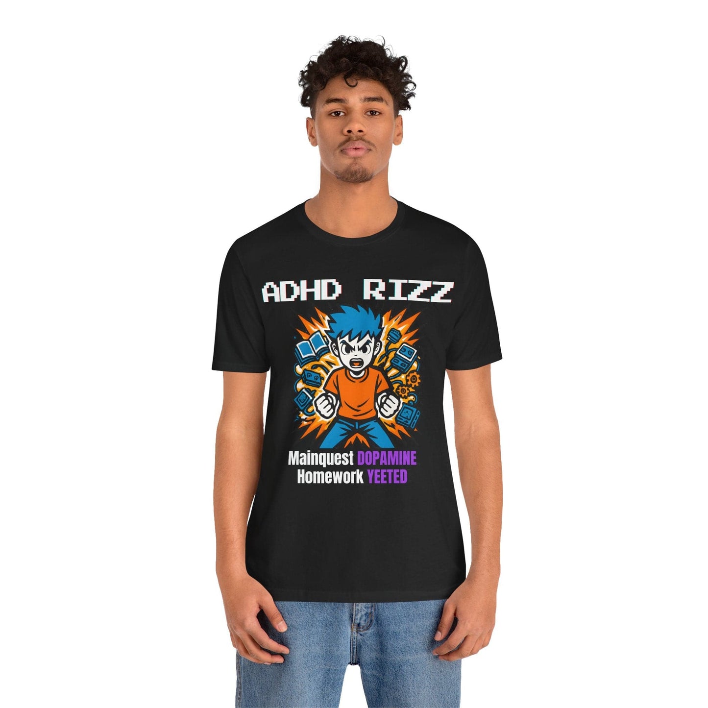 ADHD RIZZ Mainquest DOPAMINE Homework Yeeted Orange | ADHD Tee