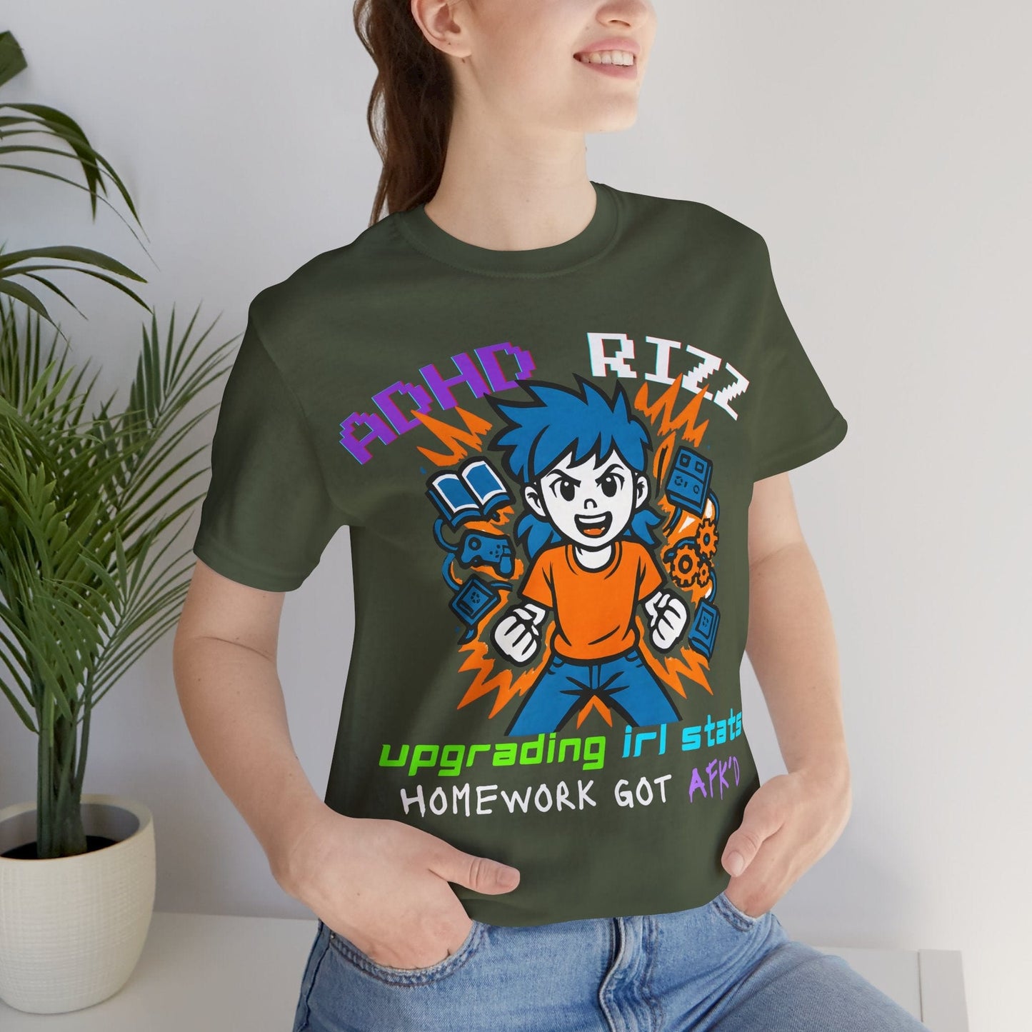 ADHD RIZZ Upgrading IRL STATS Homework Got AFKd Girl | ADHD Tee