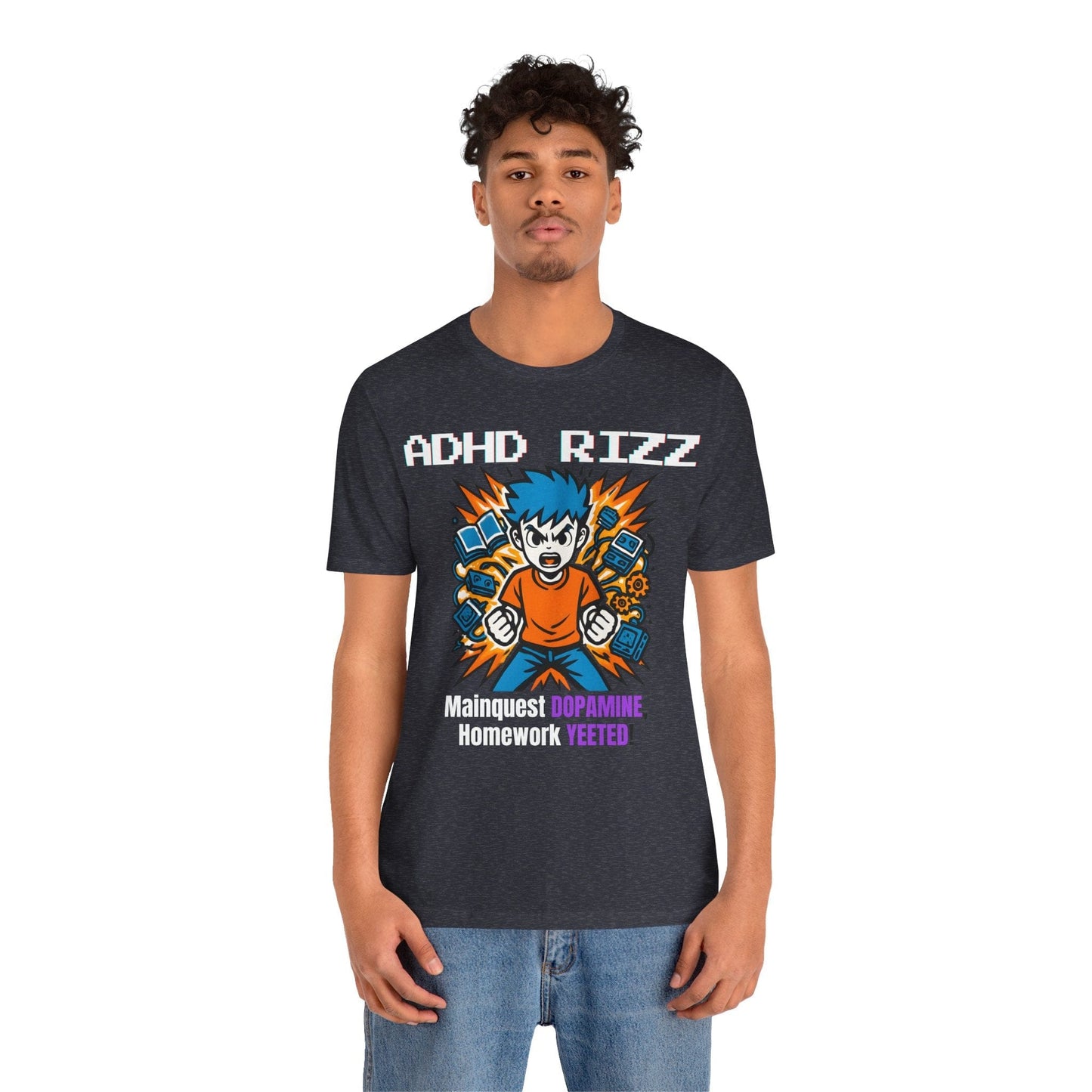 ADHD RIZZ Mainquest DOPAMINE Homework Yeeted Orange | ADHD Tee