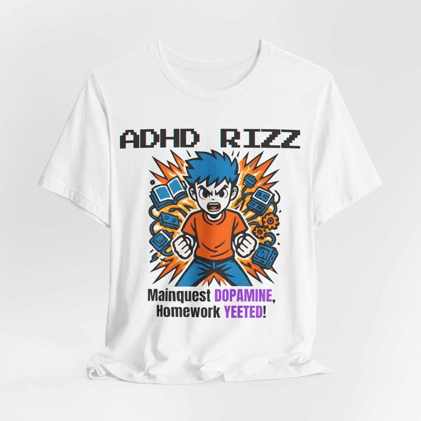ADHD RIZZ Mainquest DOPAMINE Homework Yeeted Orange | ADHD Tee