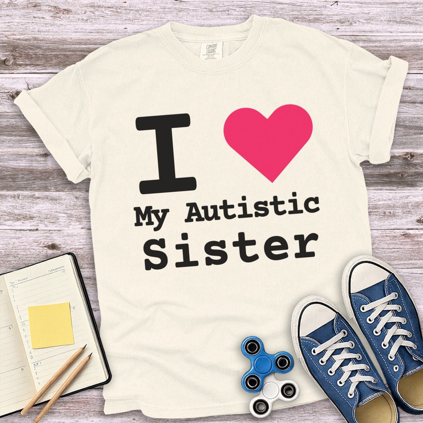 I Love My Autistic Sister Graphic Print T-shirt product
