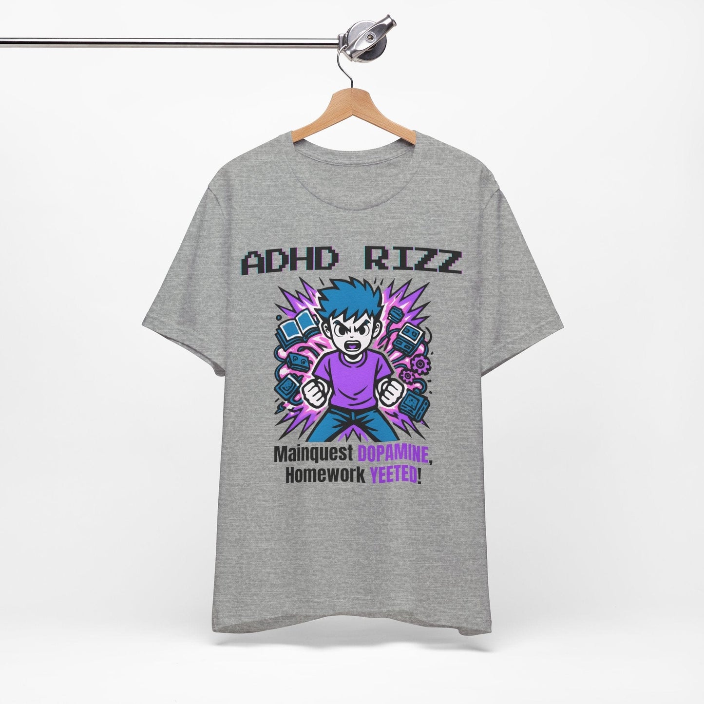 ADHD RIZZ Mainquest DOPAMINE Homework Yeeted Boy Purple | ADHD Tee