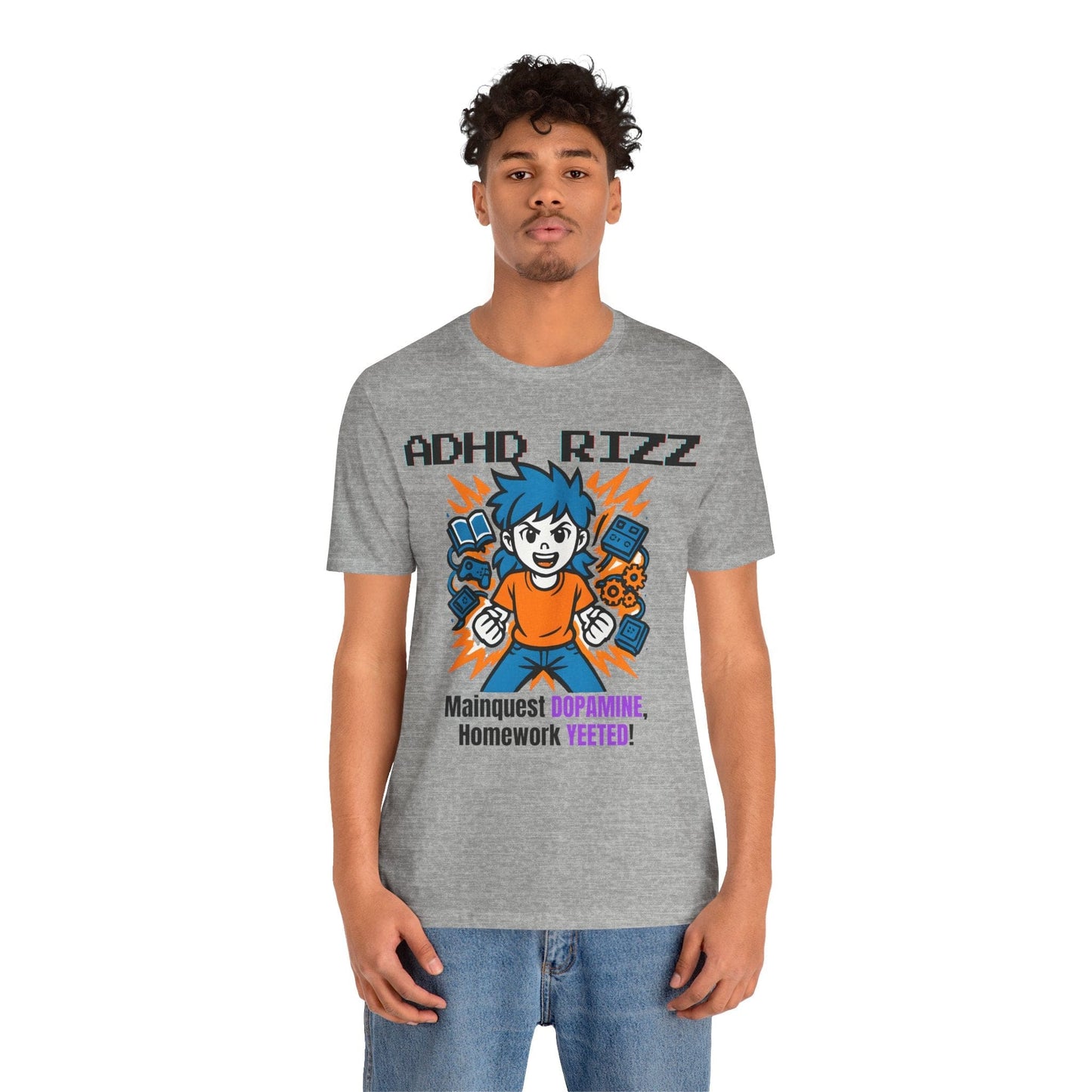 ADHD RIZZ Mainquest DOPAMINE Homework Yeeted Girl Orange | ADHD Tee