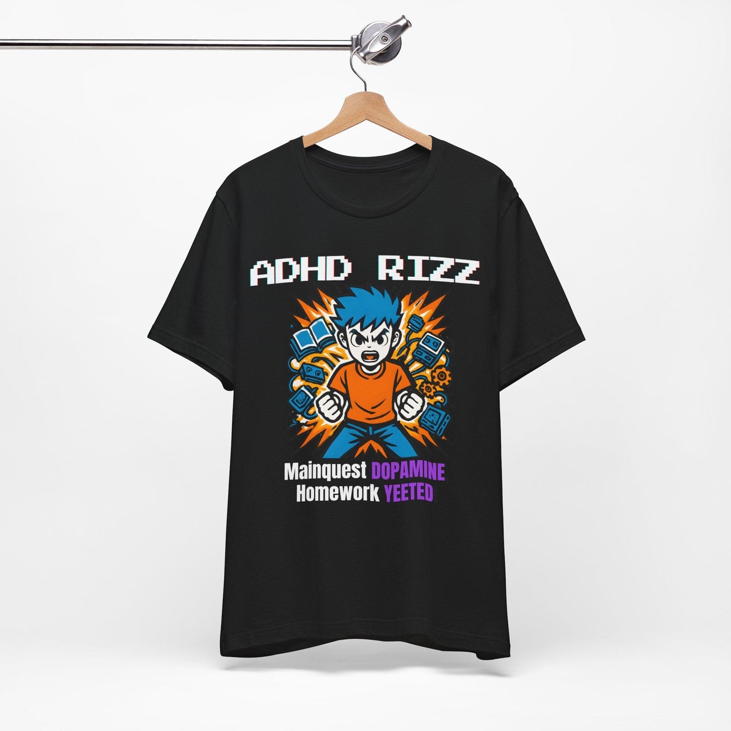 ADHD RIZZ Mainquest DOPAMINE Homework Yeeted Orange | ADHD Tee