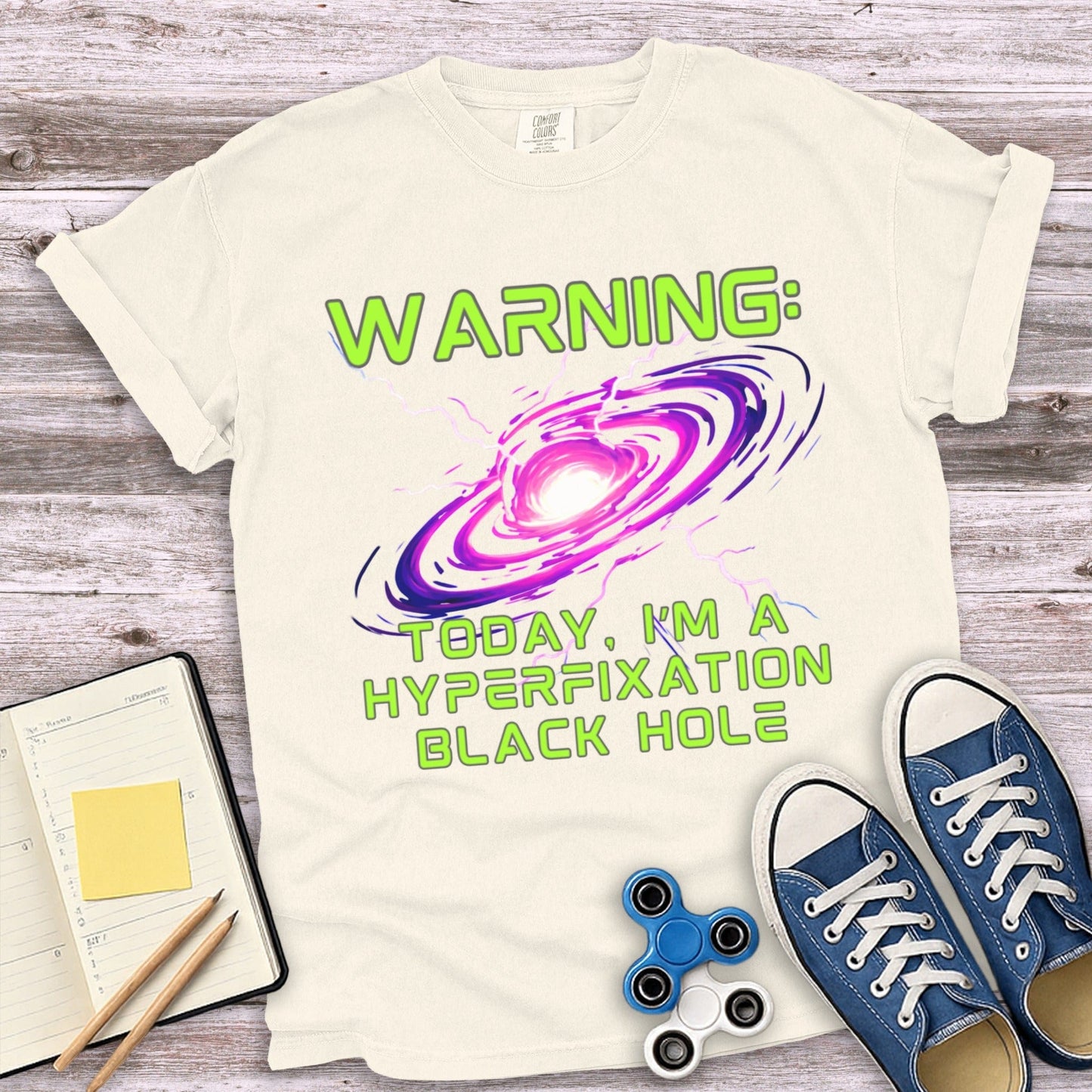Warning Hyperfixation Black Hole Graphic T-Shirt product