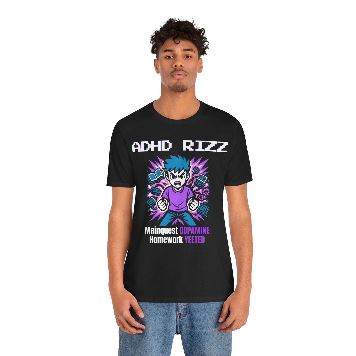 ADHD RIZZ Mainquest DOPAMINE Homework Yeeted Boy Purple | ADHD Tee