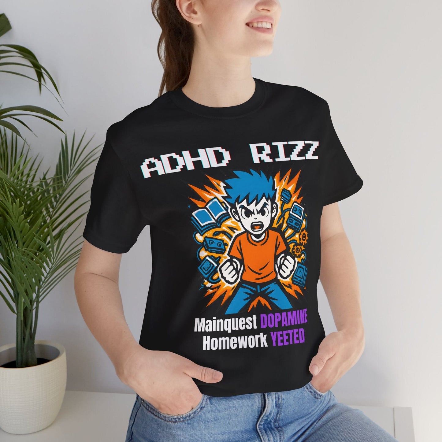 ADHD RIZZ Mainquest DOPAMINE Homework Yeeted Orange | ADHD Tee