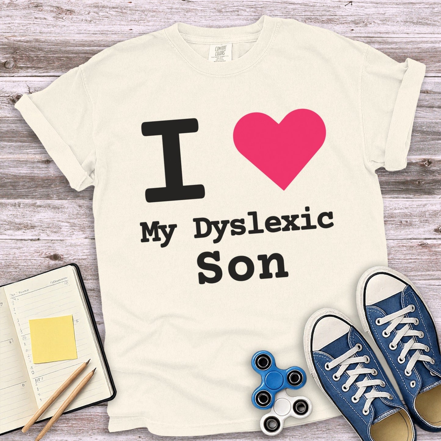 I Love My Dyslexic Son Heart T-shirt product