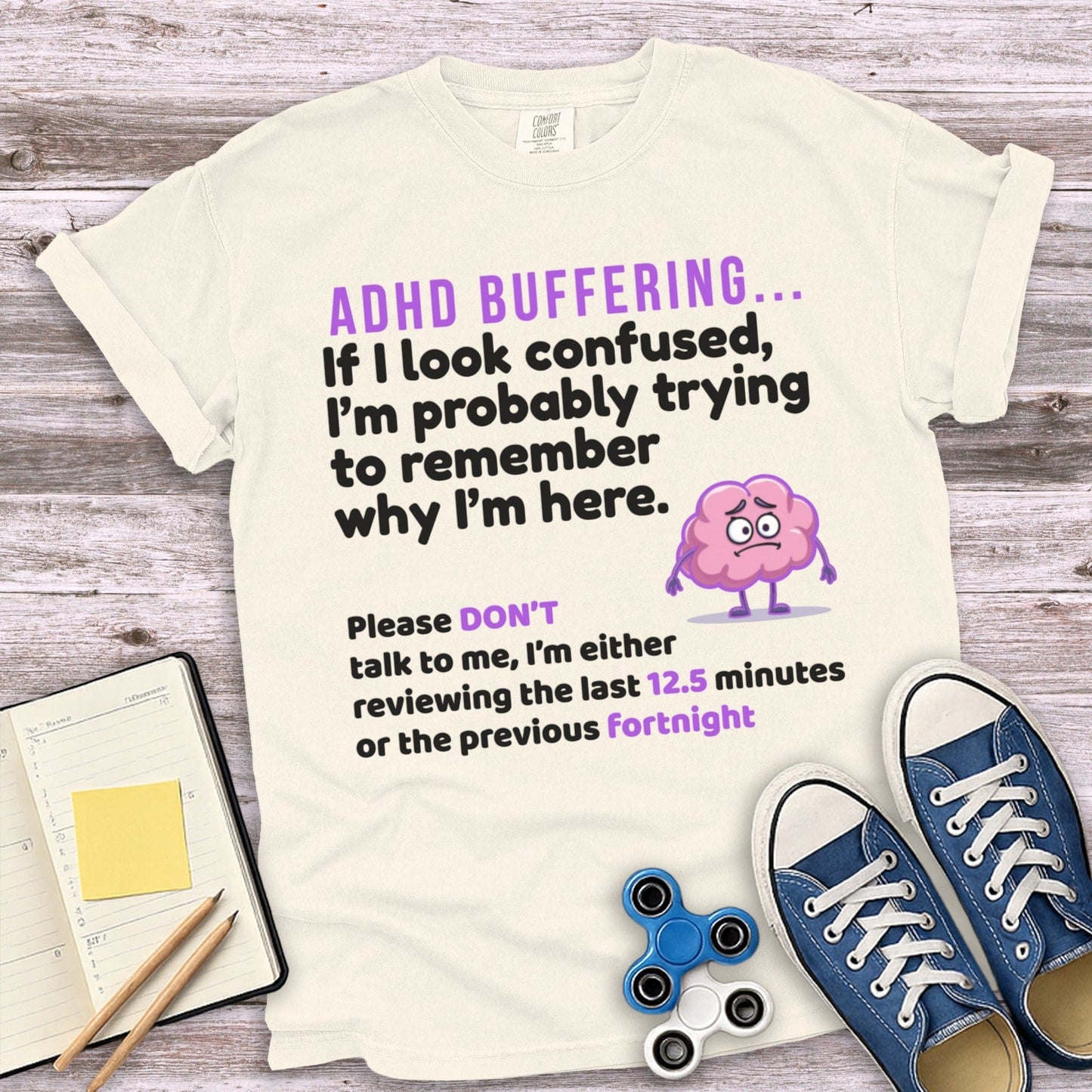 ADHD Buffering Confused Brain Graphic T-shirt product
