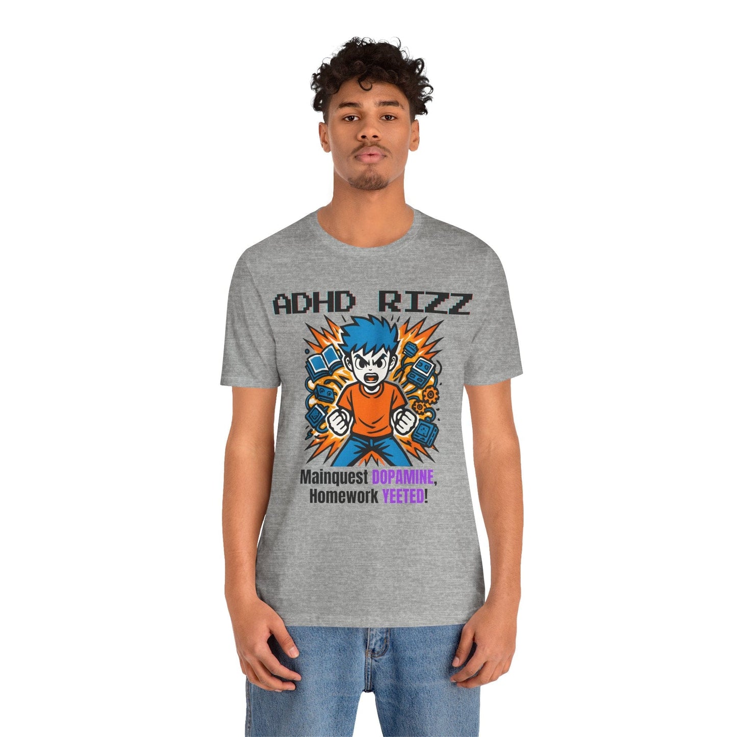 ADHD RIZZ Mainquest DOPAMINE Homework Yeeted Orange | ADHD Tee