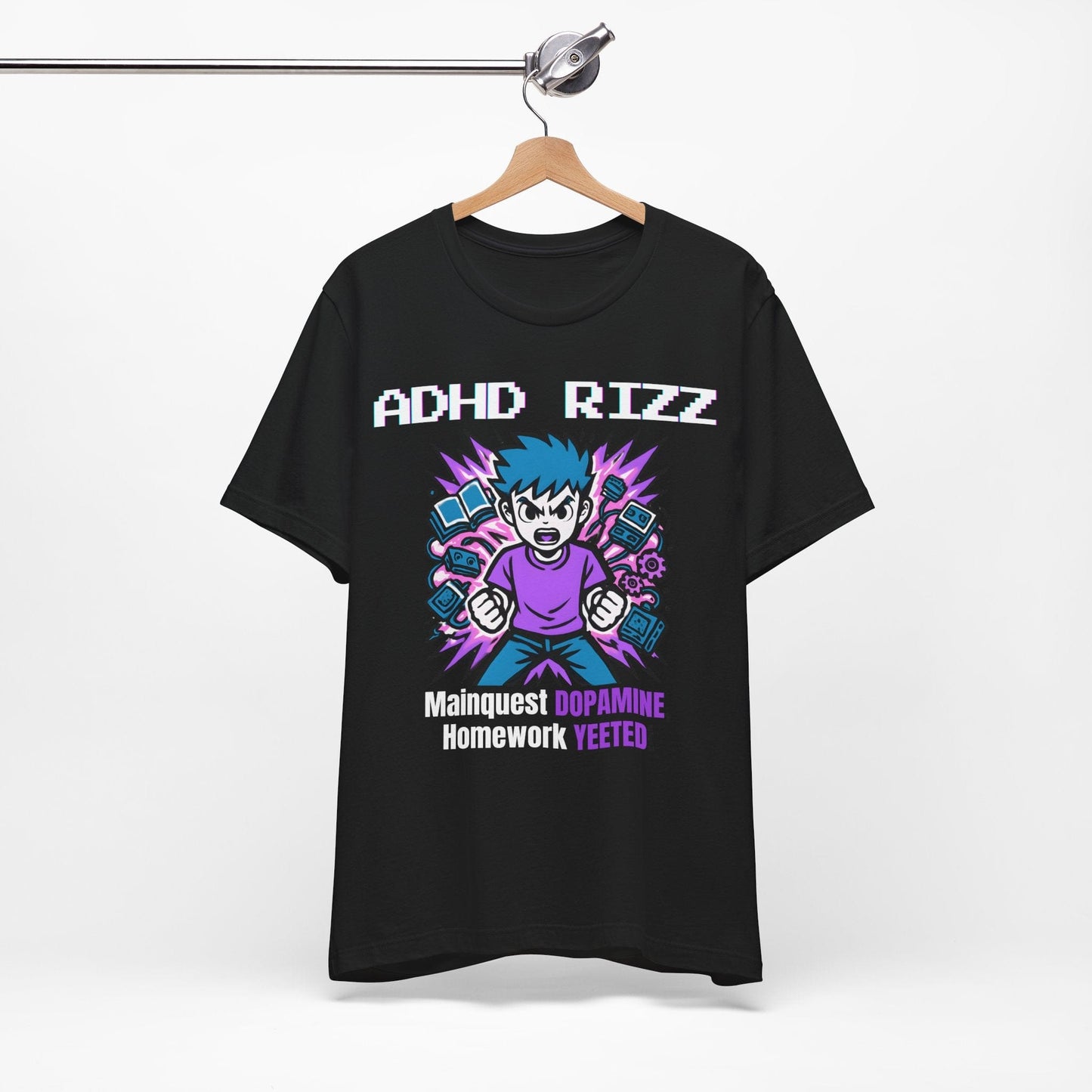 ADHD RIZZ Mainquest DOPAMINE Homework Yeeted Boy Purple | ADHD Tee