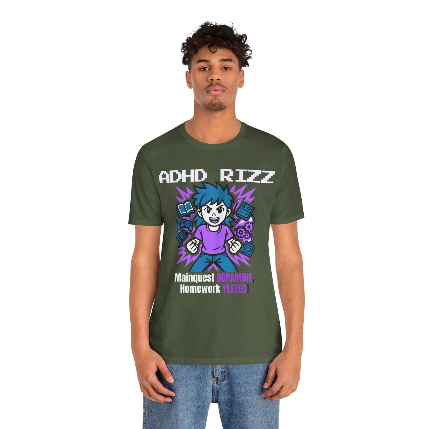 ADHD RIZZ Mainquest DOPAMINE Homework Yeeted Girl Purple | ADHD Tee