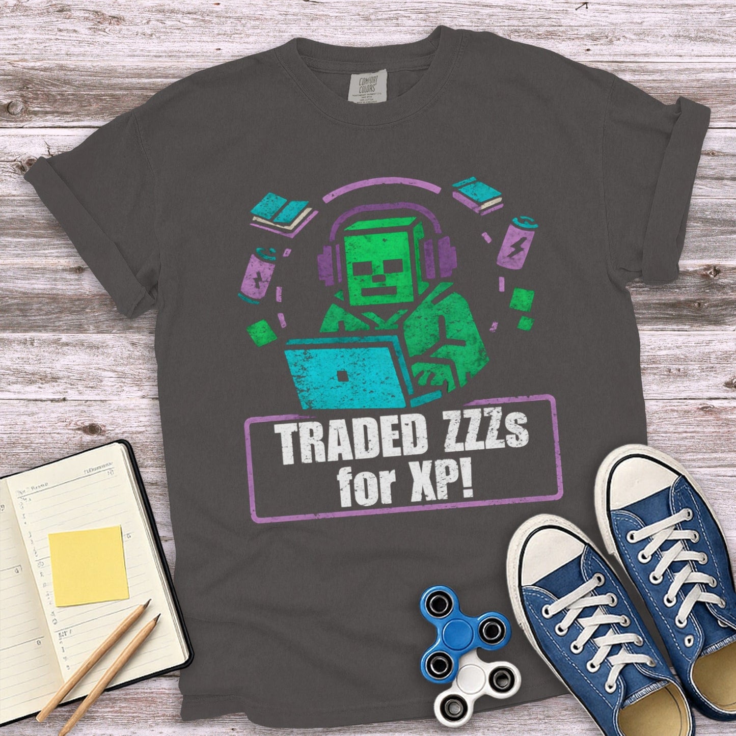 Traded ZZZs for XP Funny Gamer Graphic T-Shirt product