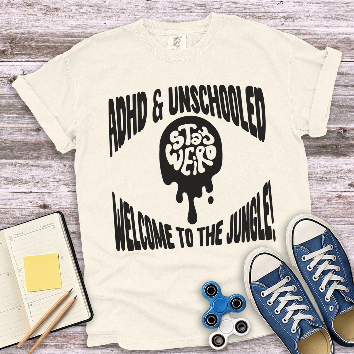 ADHD UNSCHOOLED WELCOME TO THE JUNGLE TSHIRT product