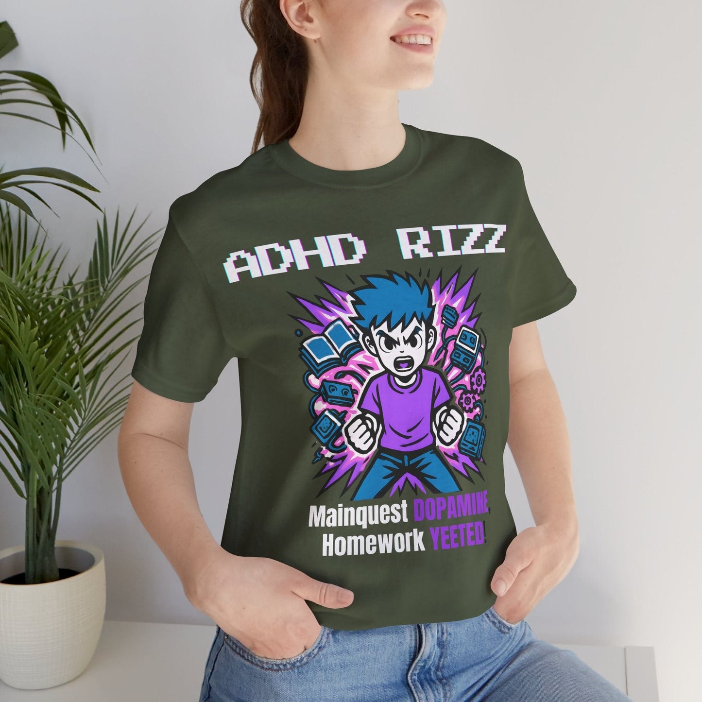 ADHD RIZZ Mainquest DOPAMINE Homework Yeeted Boy Purple | ADHD Tee