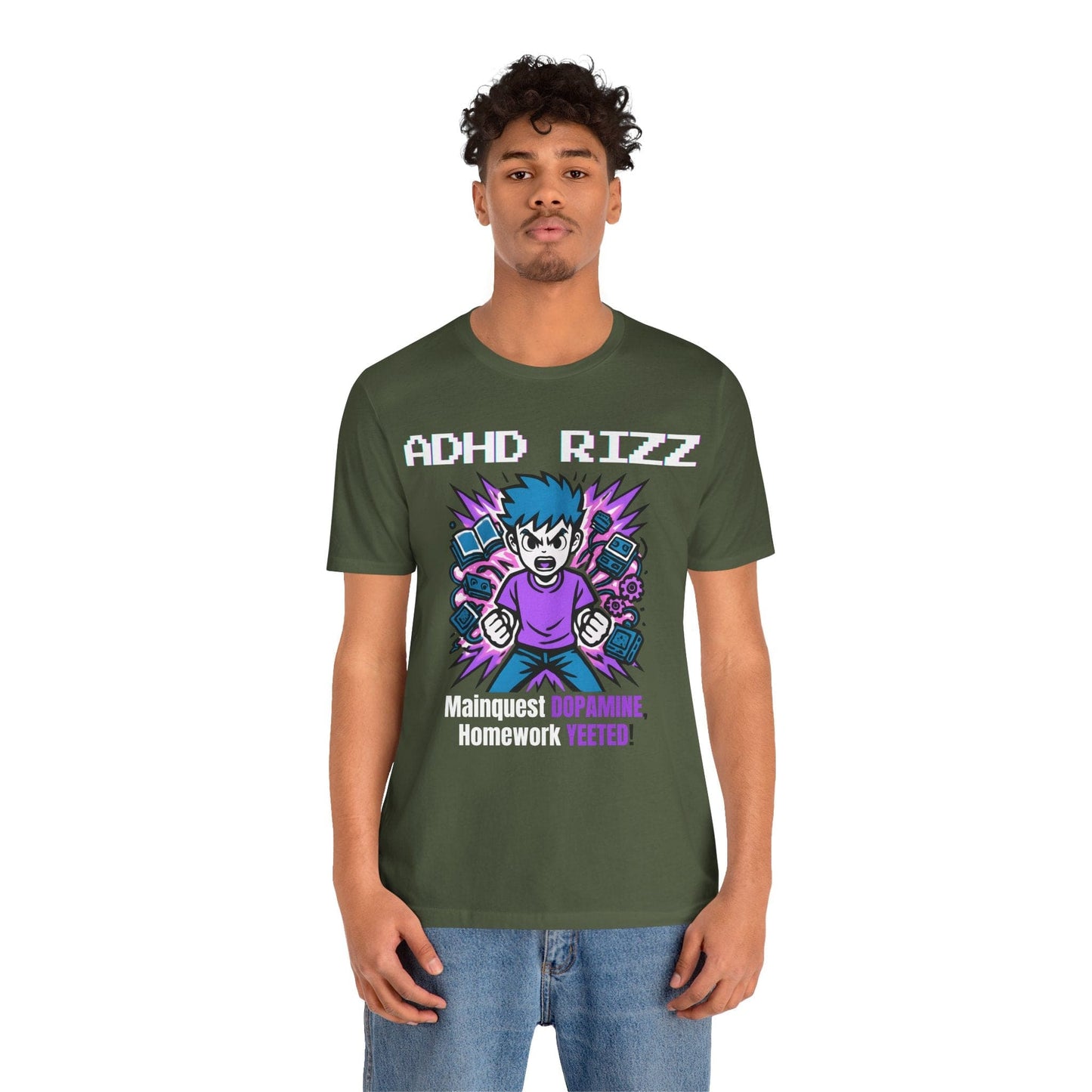 ADHD RIZZ Mainquest DOPAMINE Homework Yeeted Boy Purple | ADHD Tee