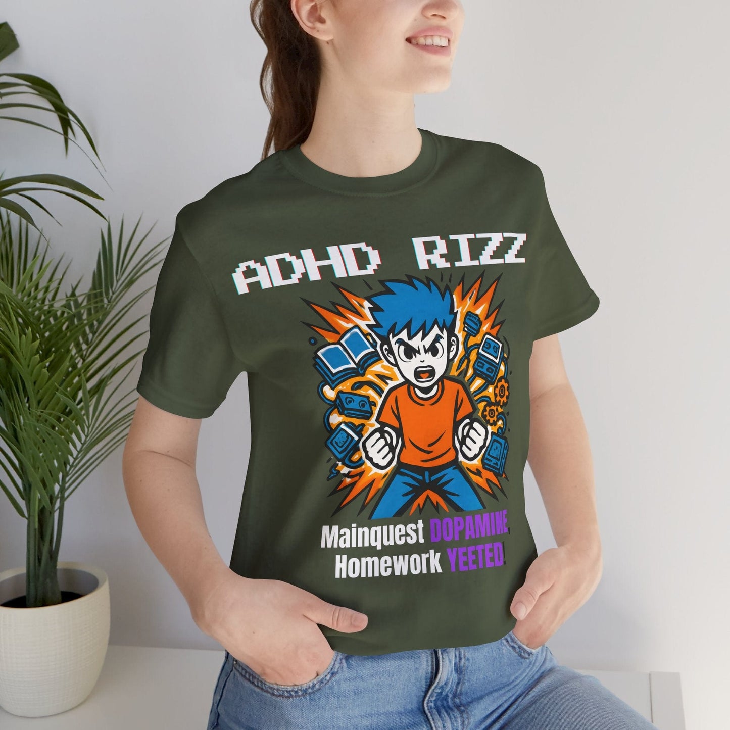 ADHD RIZZ Mainquest DOPAMINE Homework Yeeted Orange | ADHD Tee