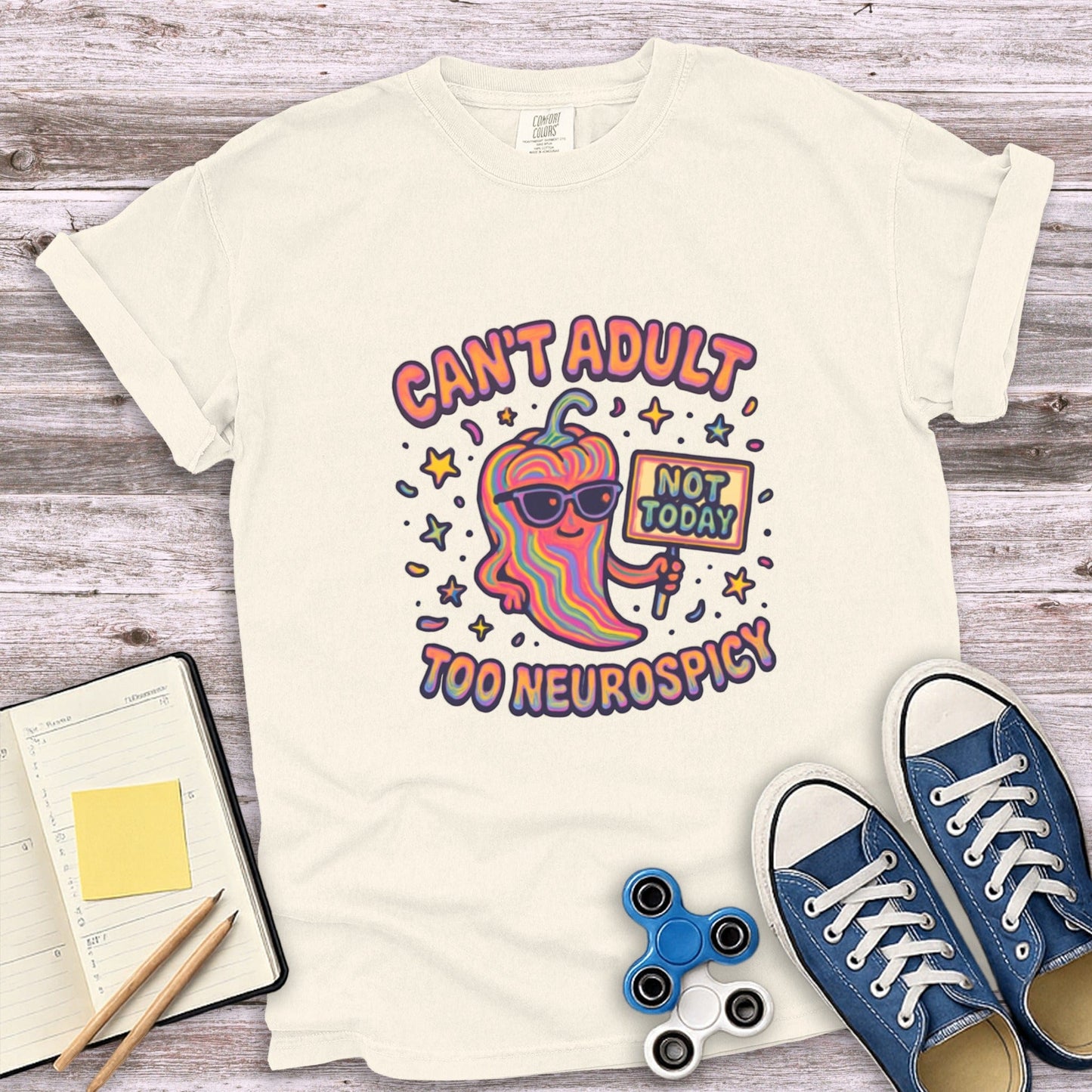 Can't Adult Too Neurospicy Graphic T-Shirt Product