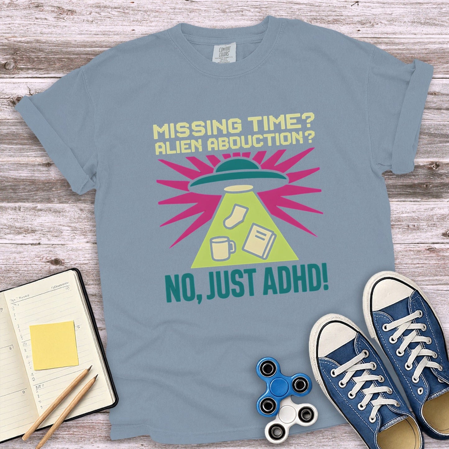 Missing Time Alien Abduction ADHD T-Shirt Product