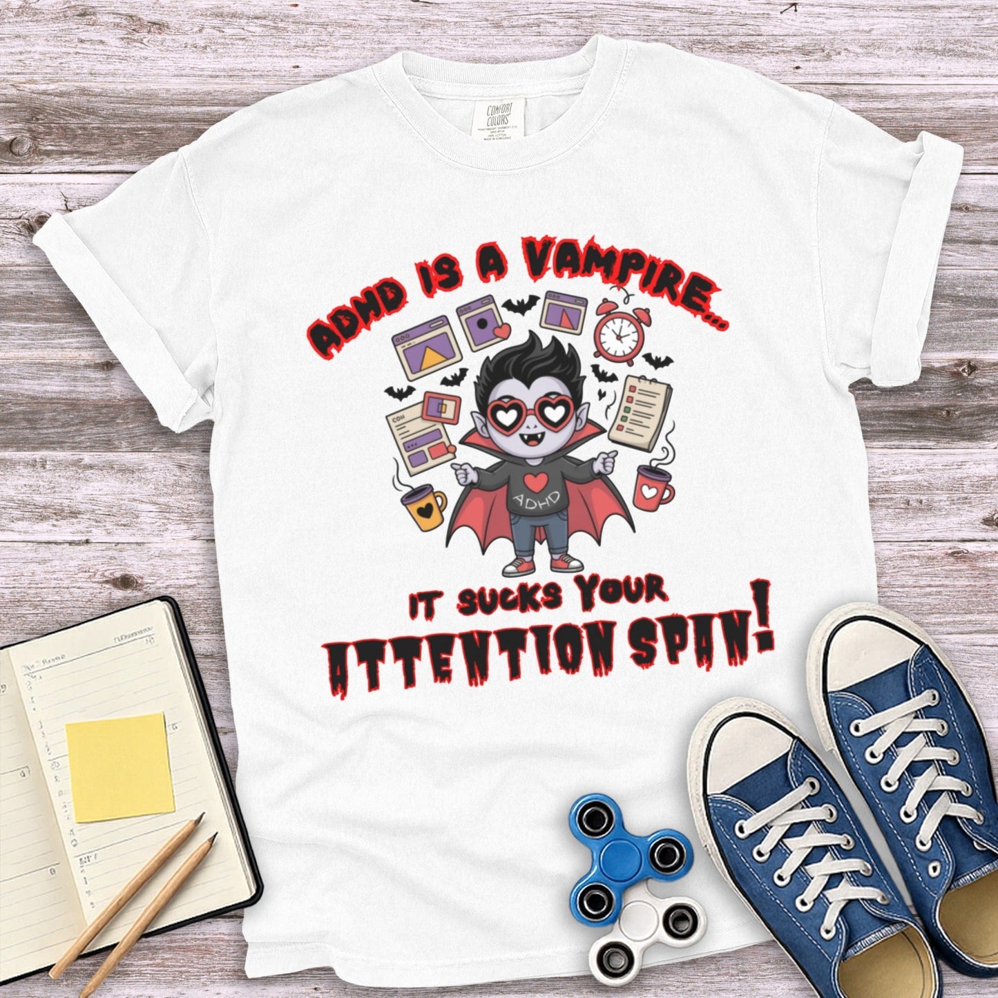 ADHD Vampire Sucks Your Attention Span T-Shirt Product