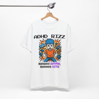 ADHD RIZZ Mainquest DOPAMINE Homework Yeeted Orange | ADHD Tee