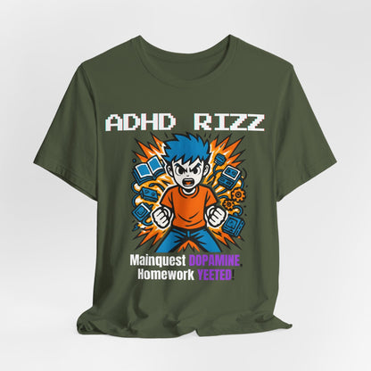 ADHD RIZZ Mainquest DOPAMINE Homework Yeeted Orange | ADHD Tee