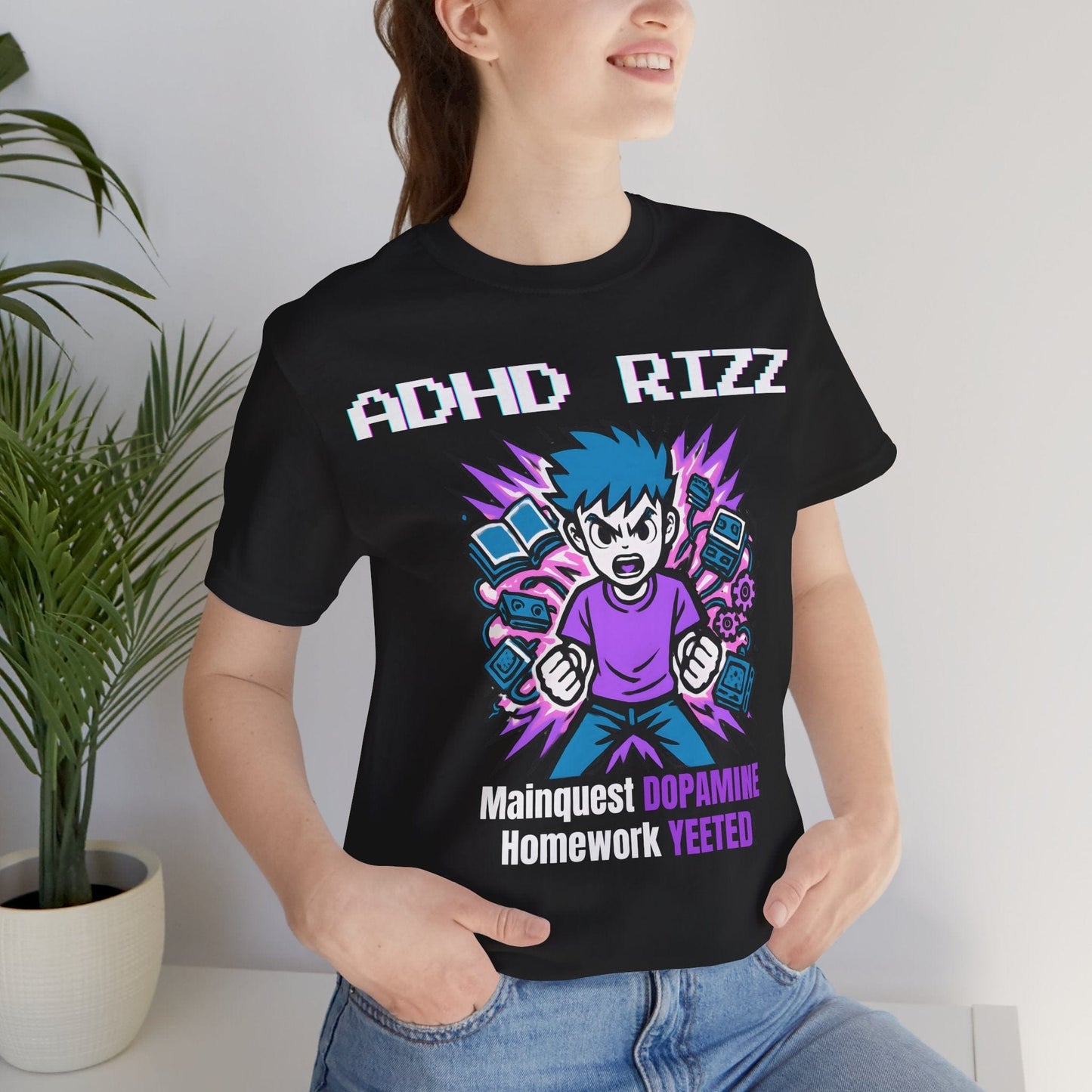 ADHD RIZZ Mainquest DOPAMINE Homework Yeeted Boy Purple | ADHD Tee