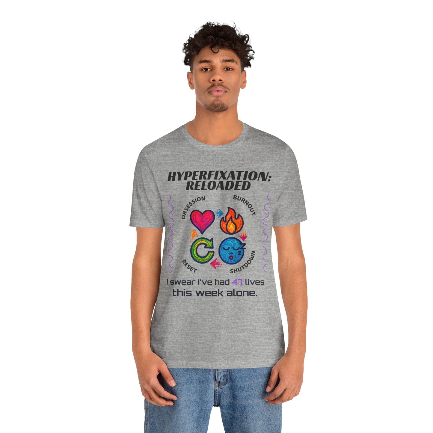 The ADHD Perpetual Motion Activity Cycle: Obsession, Burnout, Shutdown, Reset. I Swear | ADHD Tee