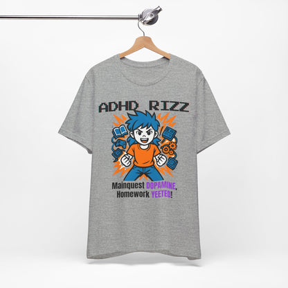 ADHD RIZZ Mainquest DOPAMINE Homework Yeeted Girl Orange | ADHD Tee