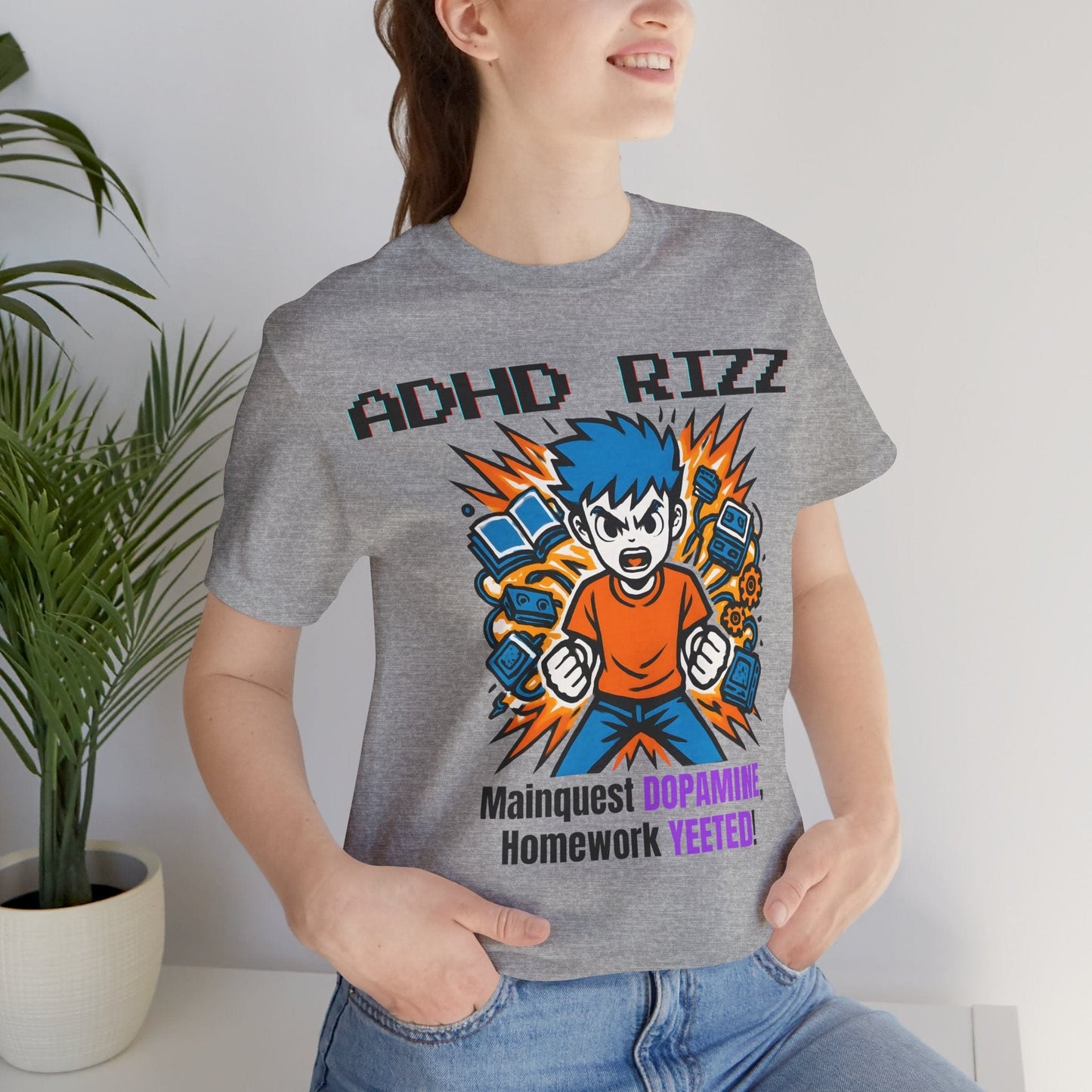 ADHD RIZZ Mainquest DOPAMINE Homework Yeeted Orange | ADHD Tee