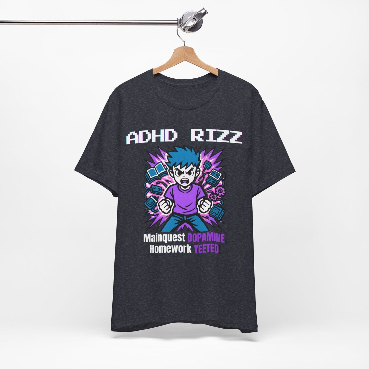 ADHD RIZZ Mainquest DOPAMINE Homework Yeeted Boy Purple | ADHD Tee