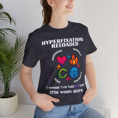 The ADHD Perpetual Motion Activity Cycle: Obsession, Burnout, Shutdown, Reset. I Swear | ADHD Tee