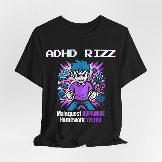 ADHD RIZZ Mainquest DOPAMINE Homework Yeeted Boy Purple | ADHD Tee