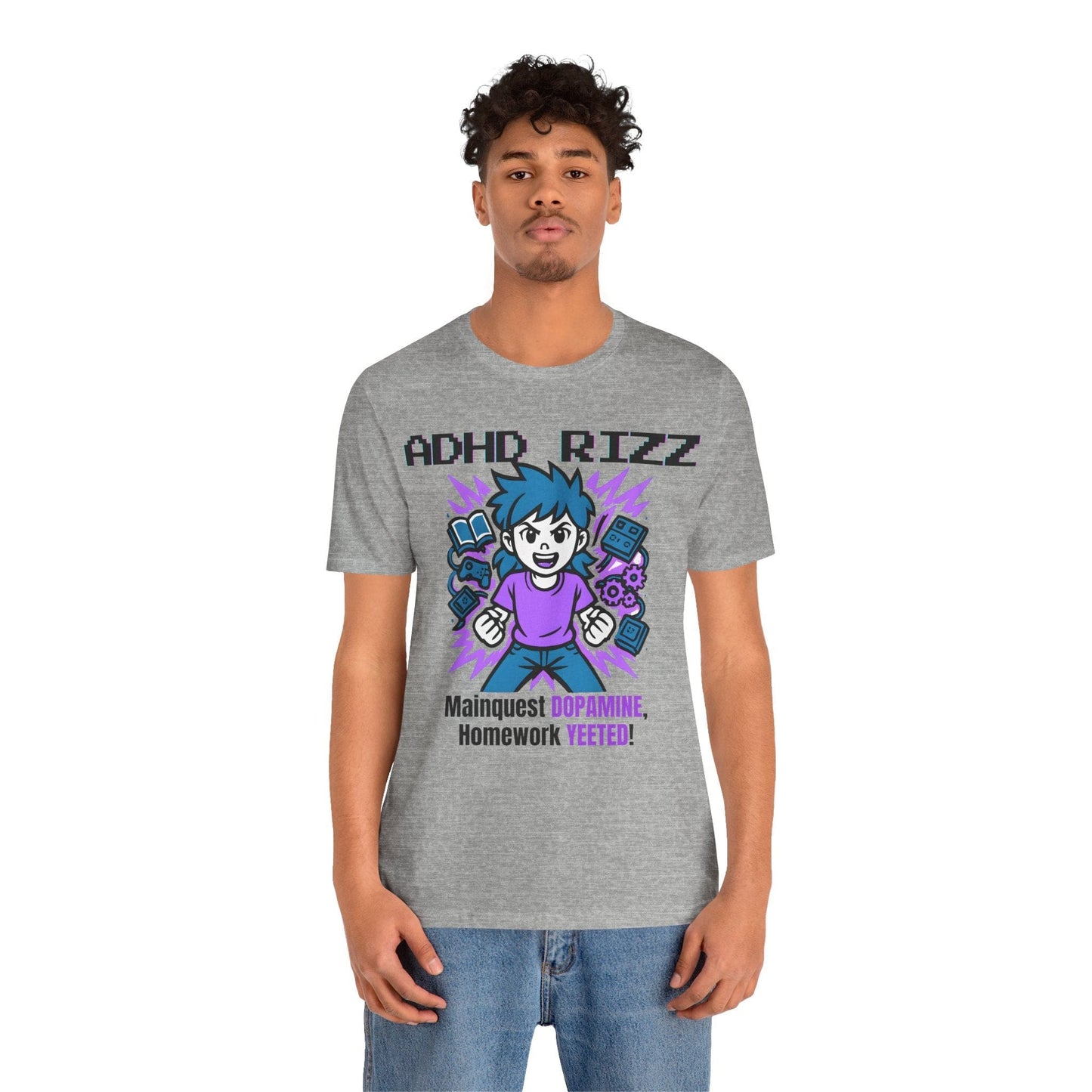 ADHD RIZZ Mainquest DOPAMINE Homework Yeeted Girl Purple | ADHD Tee