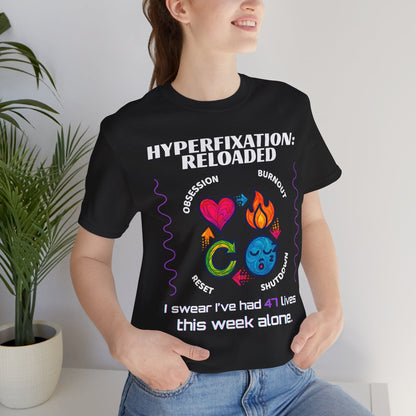 The ADHD Perpetual Motion Activity Cycle: Obsession, Burnout, Shutdown, Reset. I Swear | ADHD Tee