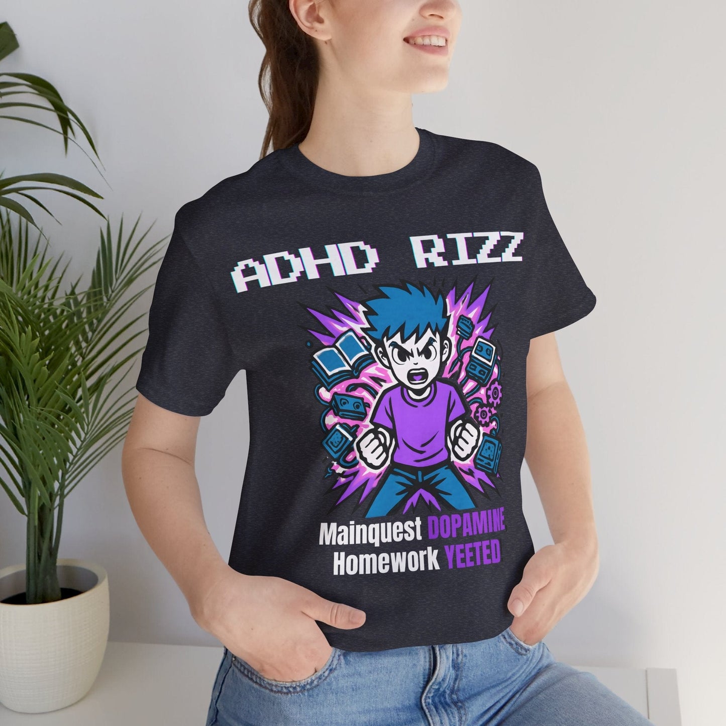 ADHD RIZZ Mainquest DOPAMINE Homework Yeeted Boy Purple | ADHD Tee