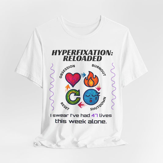 The ADHD Perpetual Motion Activity Cycle: Obsession, Burnout, Shutdown, Reset. I Swear | ADHD Tee