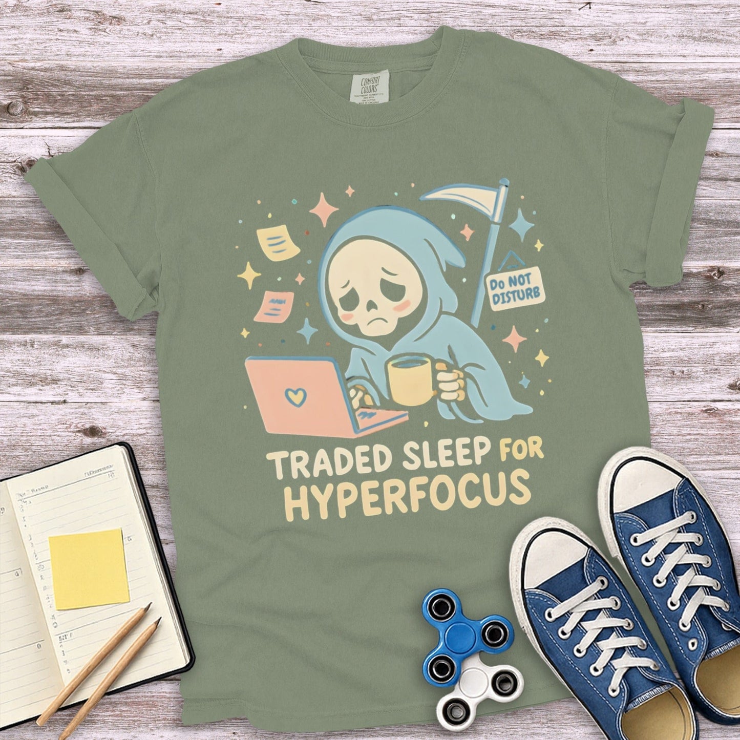 Traded Sleep for Hyperfocus Graphic Tee product