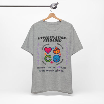 The ADHD Perpetual Motion Activity Cycle: Obsession, Burnout, Shutdown, Reset. I Swear | ADHD Tee